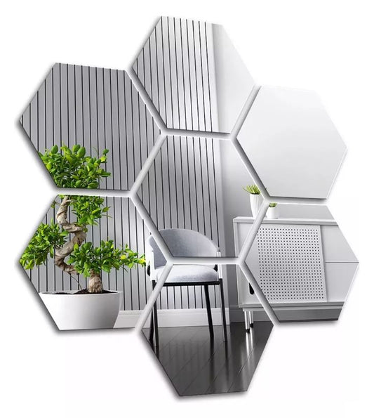 Espejos Decorativos Hexagonales X6 unidades