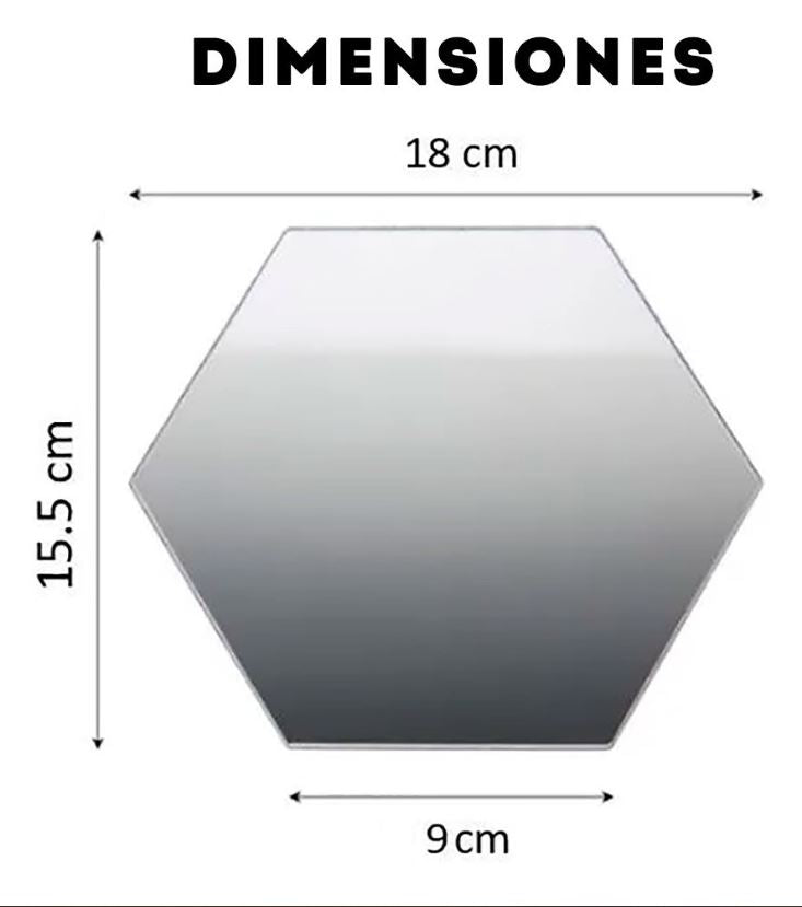 Espejos Decorativos Hexagonales X6 unidades