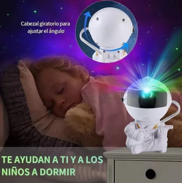 Lampara Led Astronauta De Proyector Cielo Estrella Espanta Color de la estructura Blanco